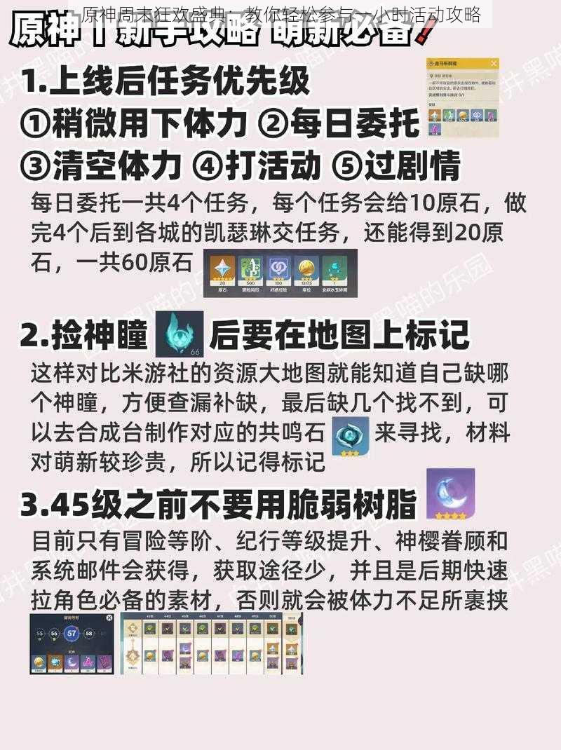 原神周末狂欢盛典：教你轻松参与一小时活动攻略