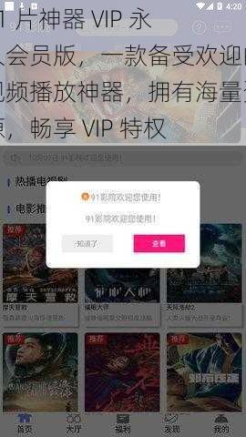 91 片神器 VIP 永久会员版，一款备受欢迎的视频播放神器，拥有海量资源，畅享 VIP 特权