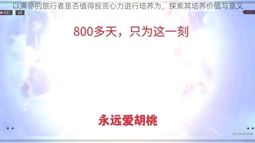 以满命的旅行者是否值得投资心力进行培养为，探索其培养价值与意义