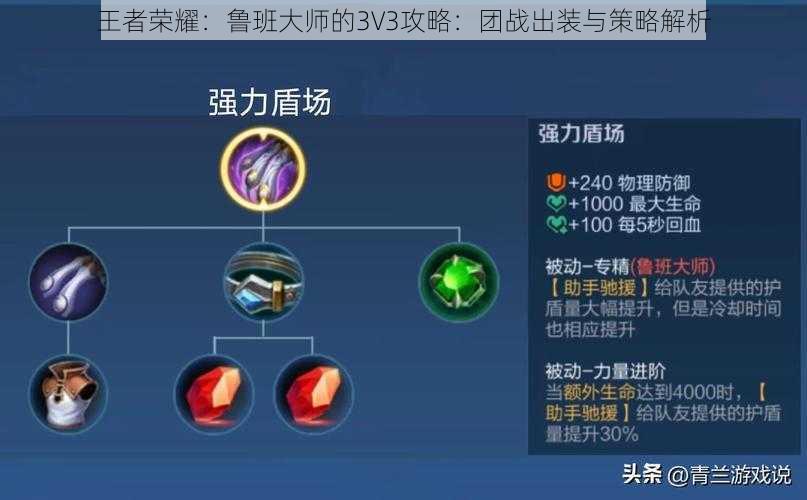 王者荣耀：鲁班大师的3V3攻略：团战出装与策略解析