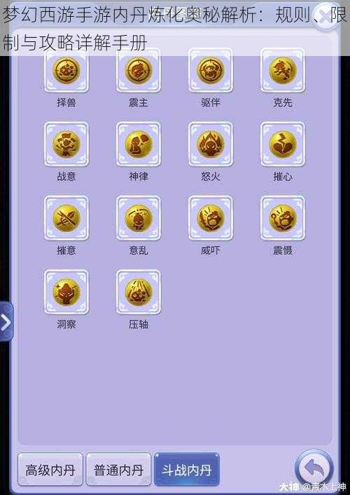 梦幻西游手游内丹炼化奥秘解析：规则、限制与攻略详解手册