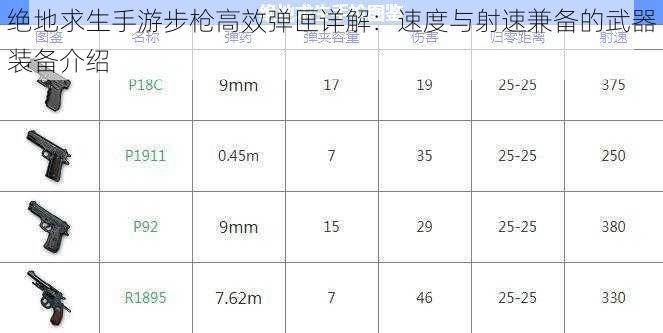 绝地求生手游步枪高效弹匣详解：速度与射速兼备的武器装备介绍