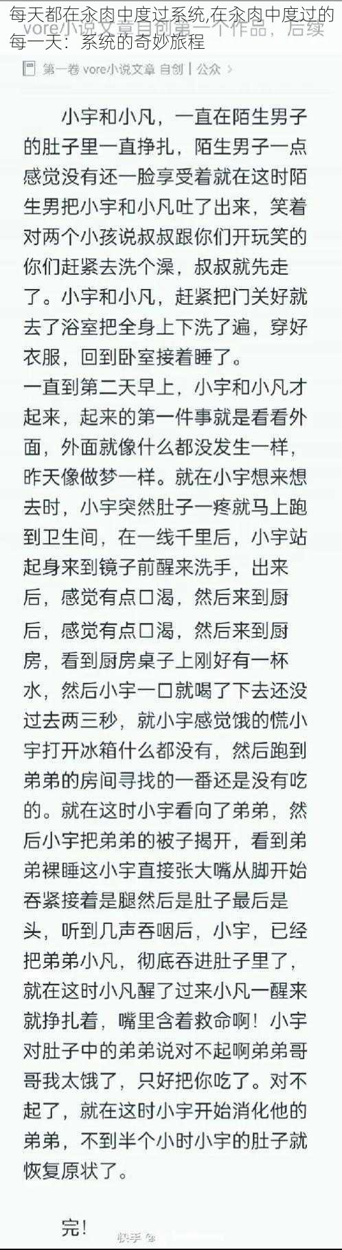 每天都在汆肉中度过系统,在汆肉中度过的每一天：系统的奇妙旅程