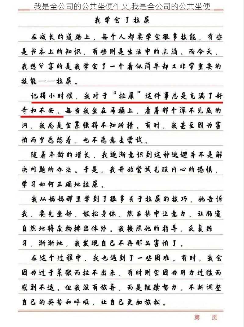 我是全公司的公共坐便作文,我是全公司的公共坐便