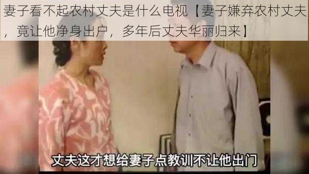 妻子看不起农村丈夫是什么电视【妻子嫌弃农村丈夫，竟让他净身出户，多年后丈夫华丽归来】