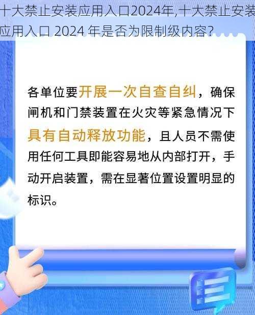 十大禁止安装应用入口2024年,十大禁止安装应用入口 2024 年是否为限制级内容？