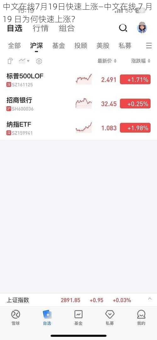中文在线7月19日快速上涨—中文在线 7 月 19 日为何快速上涨？