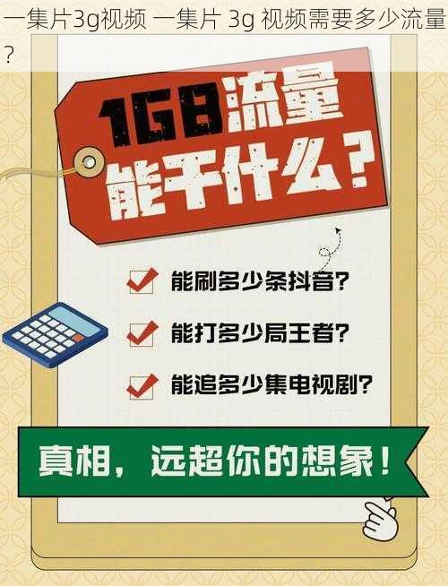 一集片3g视频 一集片 3g 视频需要多少流量？