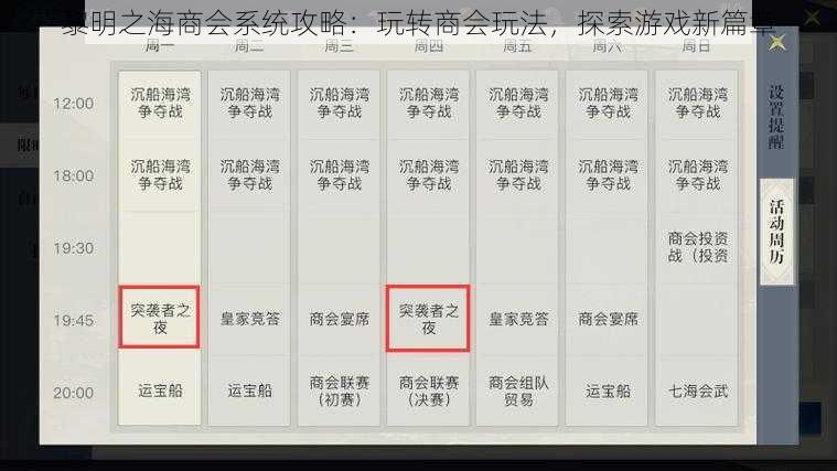 黎明之海商会系统攻略：玩转商会玩法，探索游戏新篇章