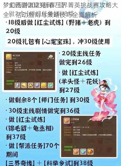 梦幻西游2023新春三界菁英挑战赛攻略大全：活动指南与策略技巧全面解析