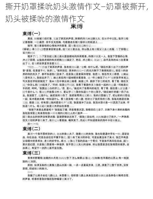 撕开奶罩揉吮奶头激情作文—奶罩被撕开，奶头被揉吮的激情作文