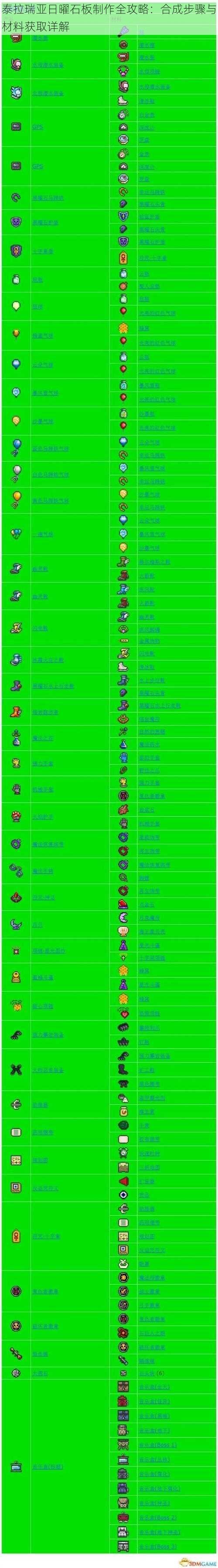泰拉瑞亚日曜石板制作全攻略：合成步骤与材料获取详解