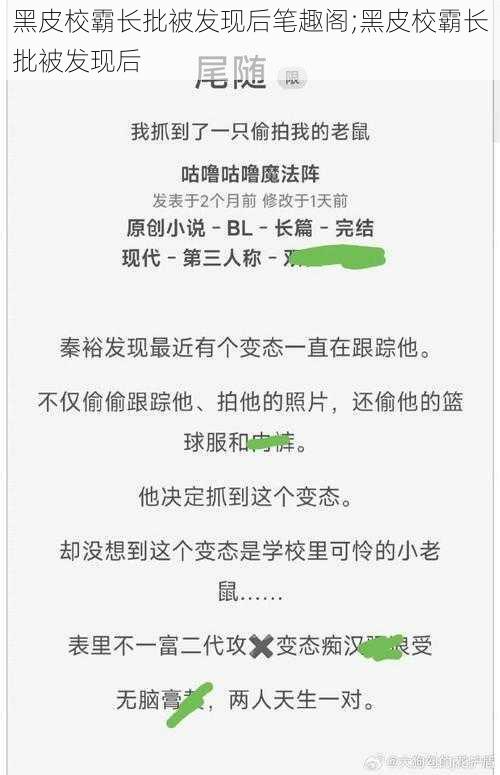 黑皮校霸长批被发现后笔趣阁;黑皮校霸长批被发现后