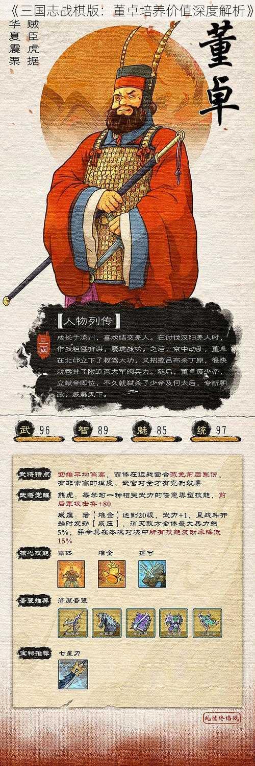 《三国志战棋版：董卓培养价值深度解析》