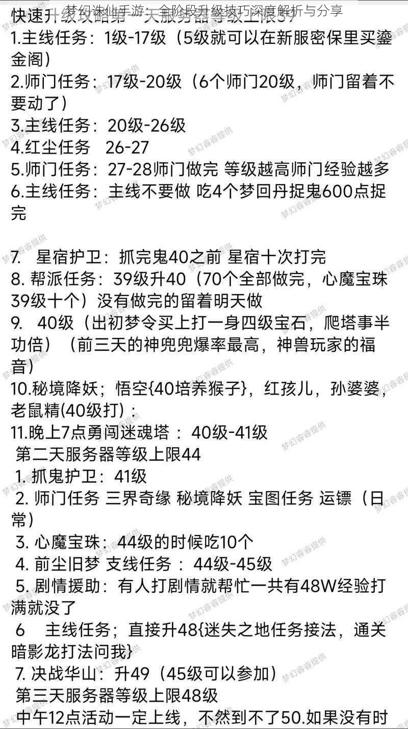 梦幻诛仙手游：全阶段升级技巧深度解析与分享