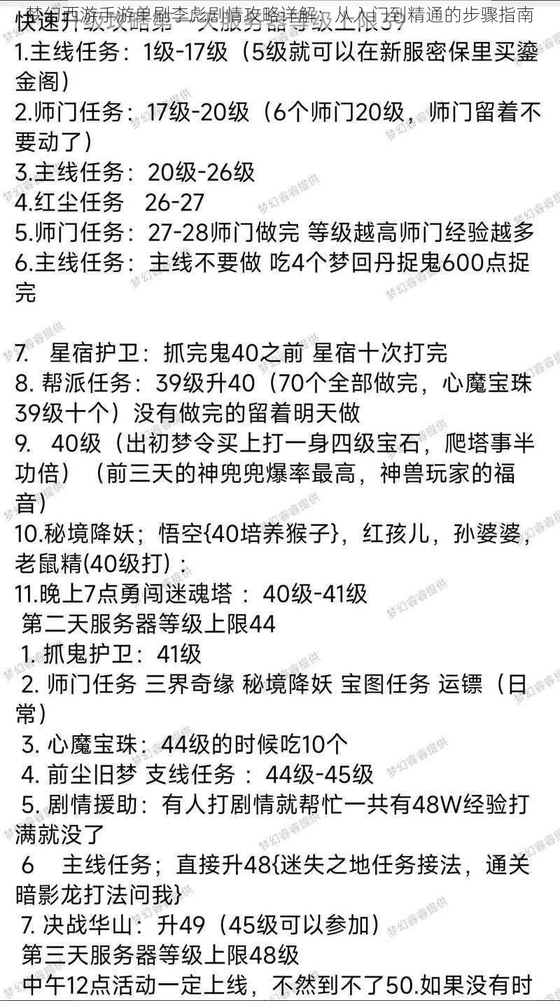 梦幻西游手游单刷李彪剧情攻略详解：从入门到精通的步骤指南