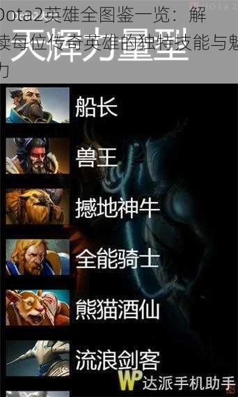 Dota2英雄全图鉴一览：解读每位传奇英雄的独特技能与魅力