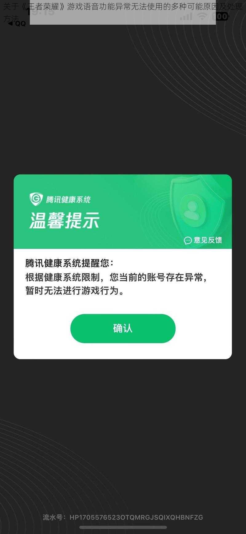 关于《王者荣耀》游戏语音功能异常无法使用的多种可能原因及处理方法