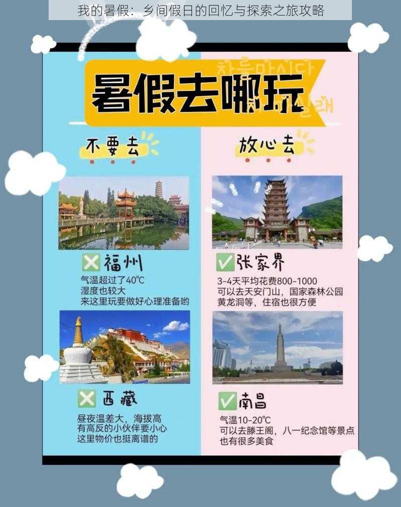 我的暑假：乡间假日的回忆与探索之旅攻略