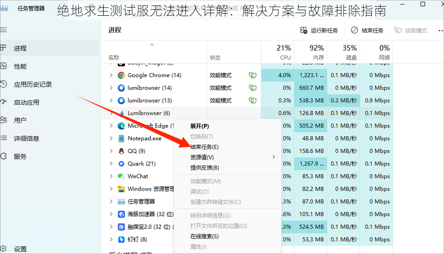 绝地求生测试服无法进入详解：解决方案与故障排除指南