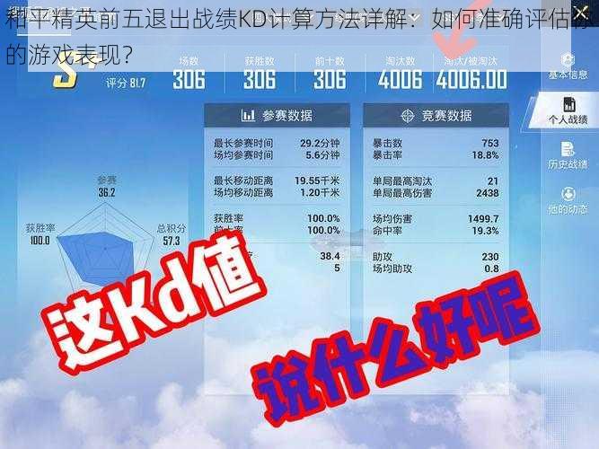 和平精英前五退出战绩KD计算方法详解：如何准确评估你的游戏表现？