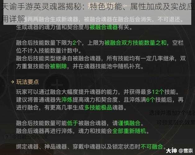 天谕手游英灵魂器揭秘：特色功能、属性加成及实战应用详解