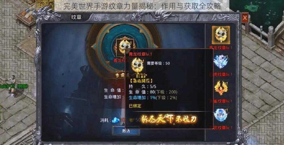 完美世界手游纹章力量揭秘：作用与获取全攻略