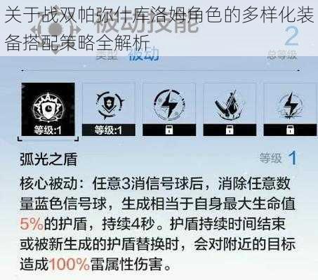 关于战双帕弥什库洛姆角色的多样化装备搭配策略全解析