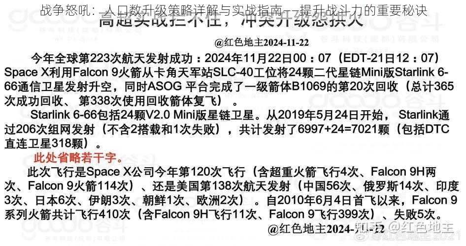 战争怒吼：人口数升级策略详解与实战指南——提升战斗力的重要秘诀